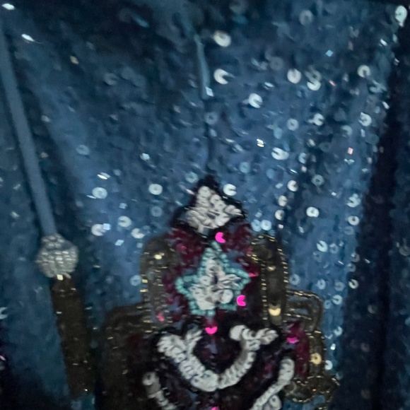 Jovani 09340 Blue Multi V Neck Embellished Cocktail Dress- Brand New with Tags - Picture 3 of 11